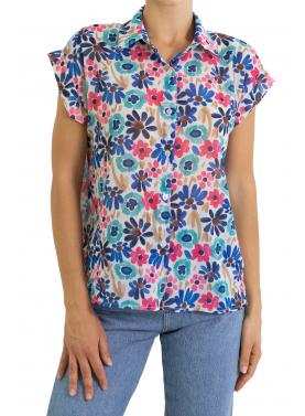 Camicia fantasia floreale multicolor 